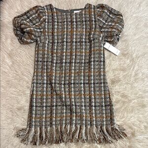 Aura Plaid Mini Dress with Puff Sleeves